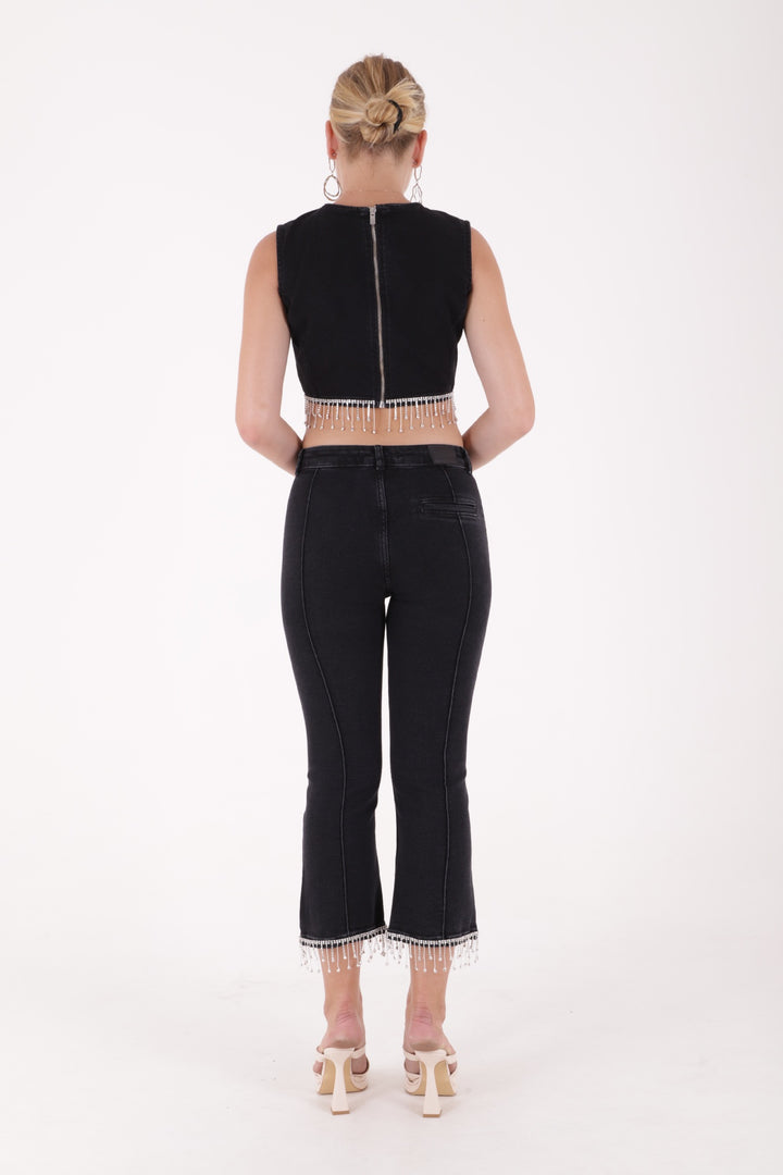 XLJ Denim Bustier with Rhinestones Ending Mixed - Kettering