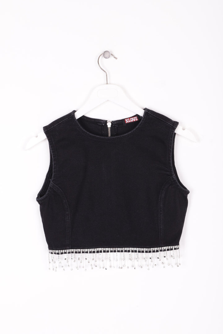 XLJ Denim Bustier with Rhinestones Ending Mixed - Kettering