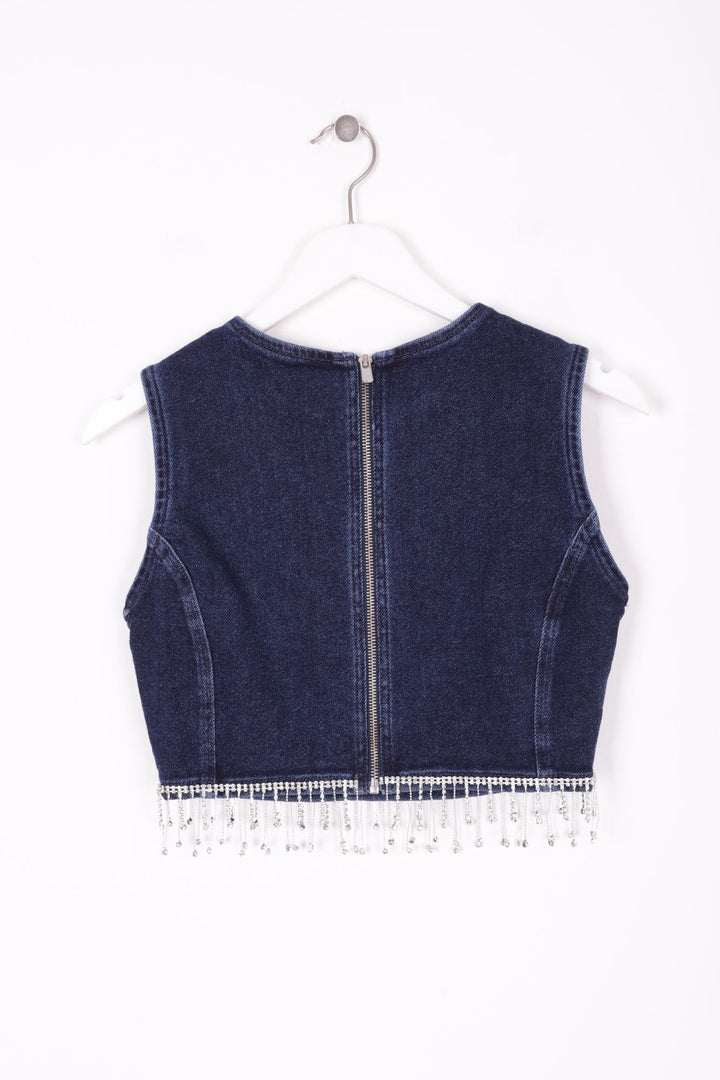 XLJ Denim Bustier with Rhinestones Ending Mixed - Chalon-sur-Saône