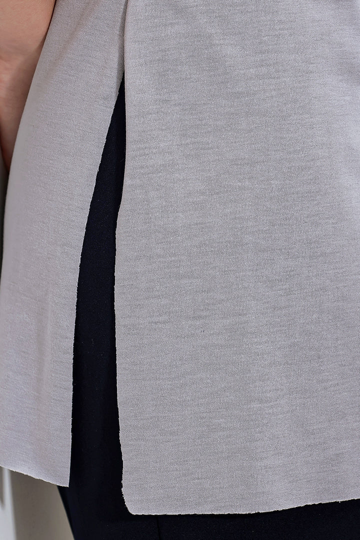 BGD Women Slit Oversized T-shirt - Gray - Avondale