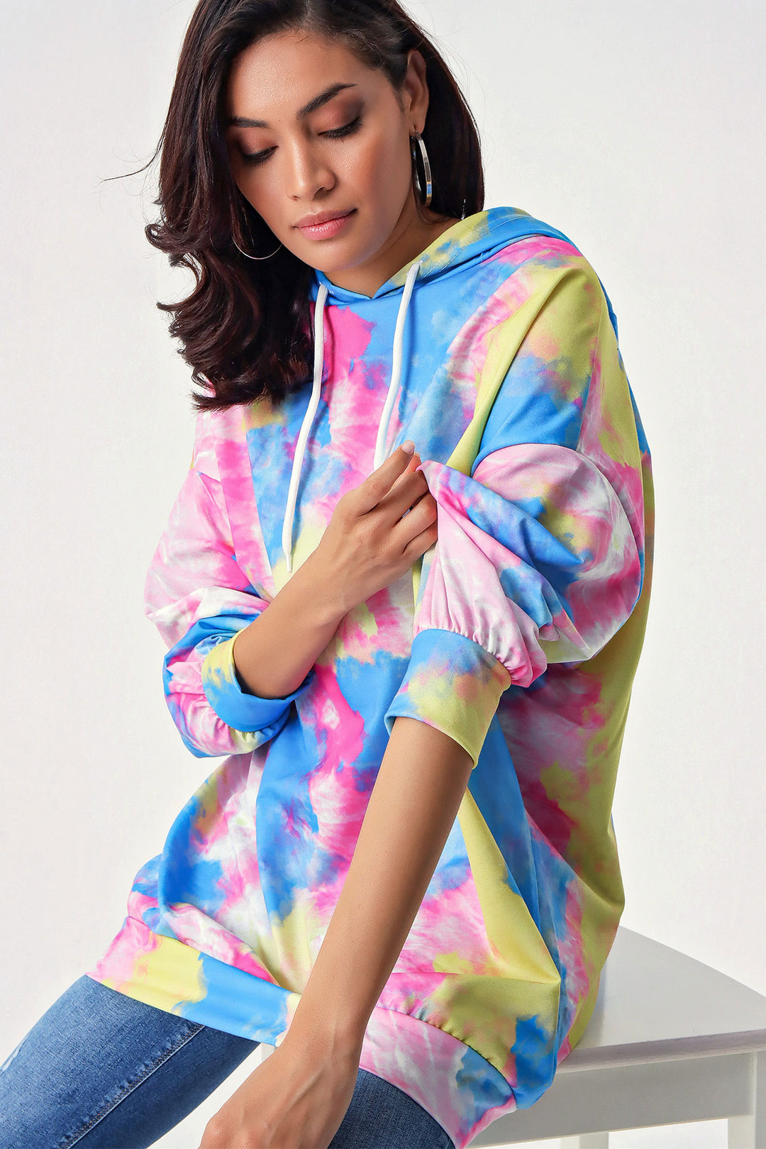 BGD Women Oversize Sweat Elbise - M. Mavi - Gladstone