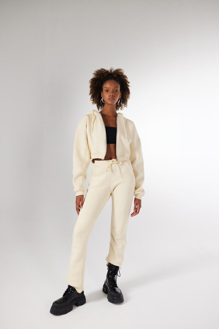 HLLY Women Mixed Beige Sweatpants - Dráma