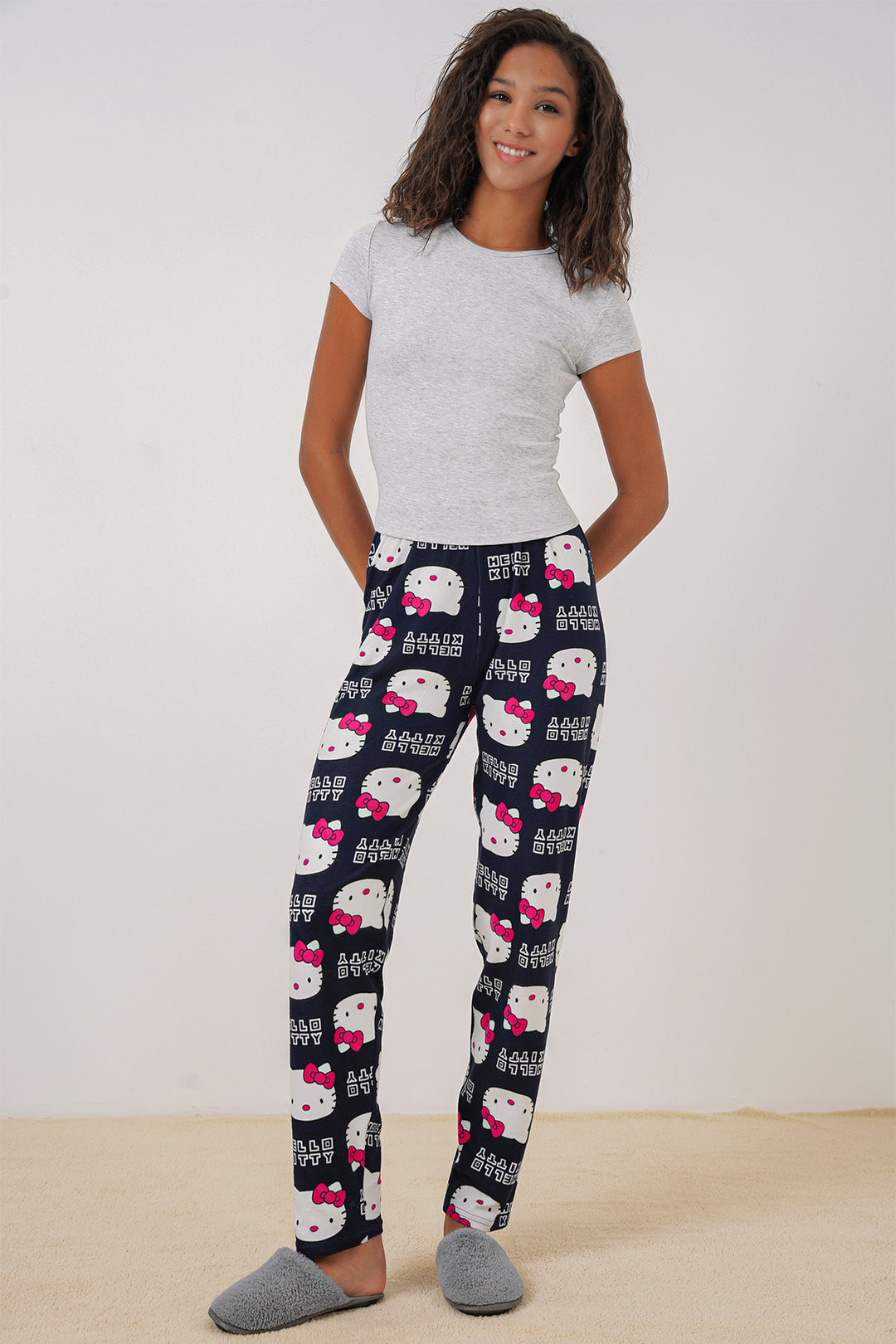 BGD Women Patterned Pyjama Bottoms - Navy Blue - Danville