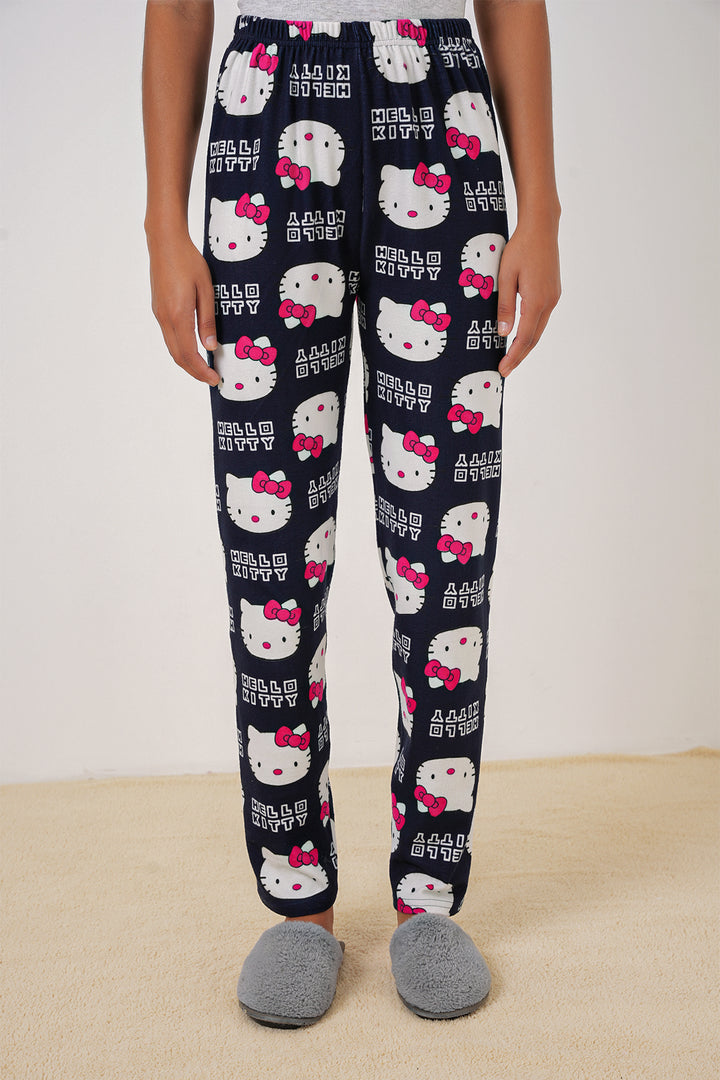 BGD Women Patterned Pyjama Bottoms - Navy Blue - Danville