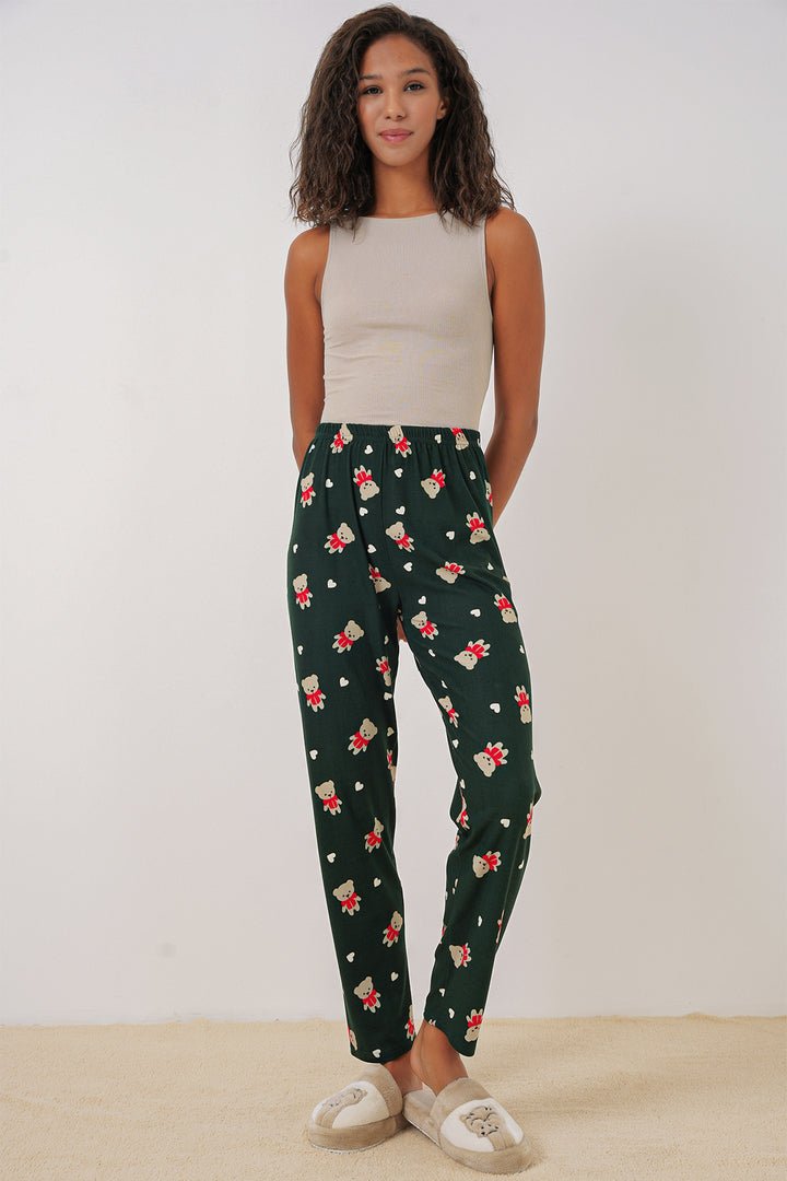 BGD Women Patterned Pyjama Bottoms - A. Emerald Green - West Babylon