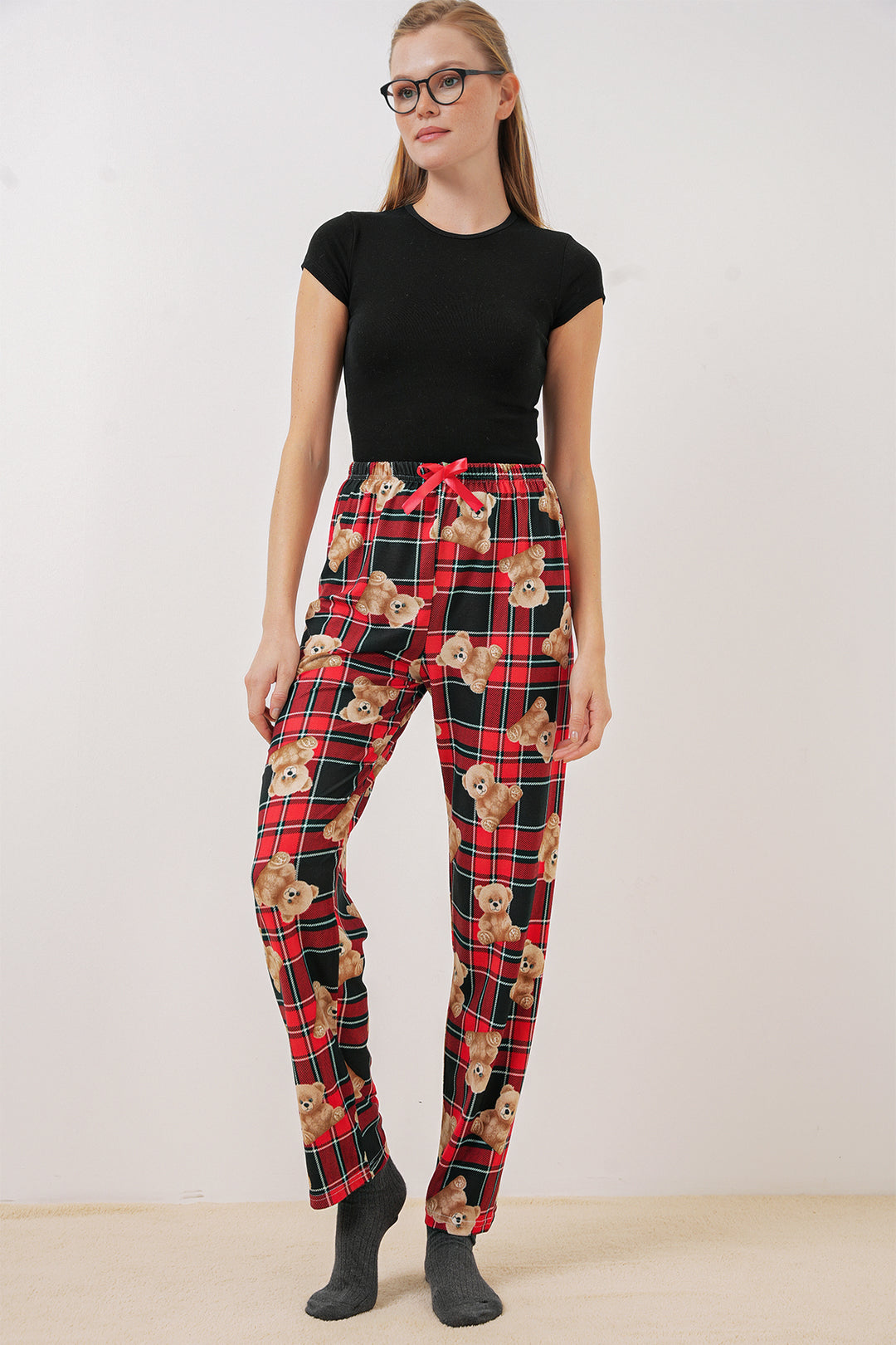 BGD Women Patterned Pyjama Bottoms - Burgundy - Simferopol