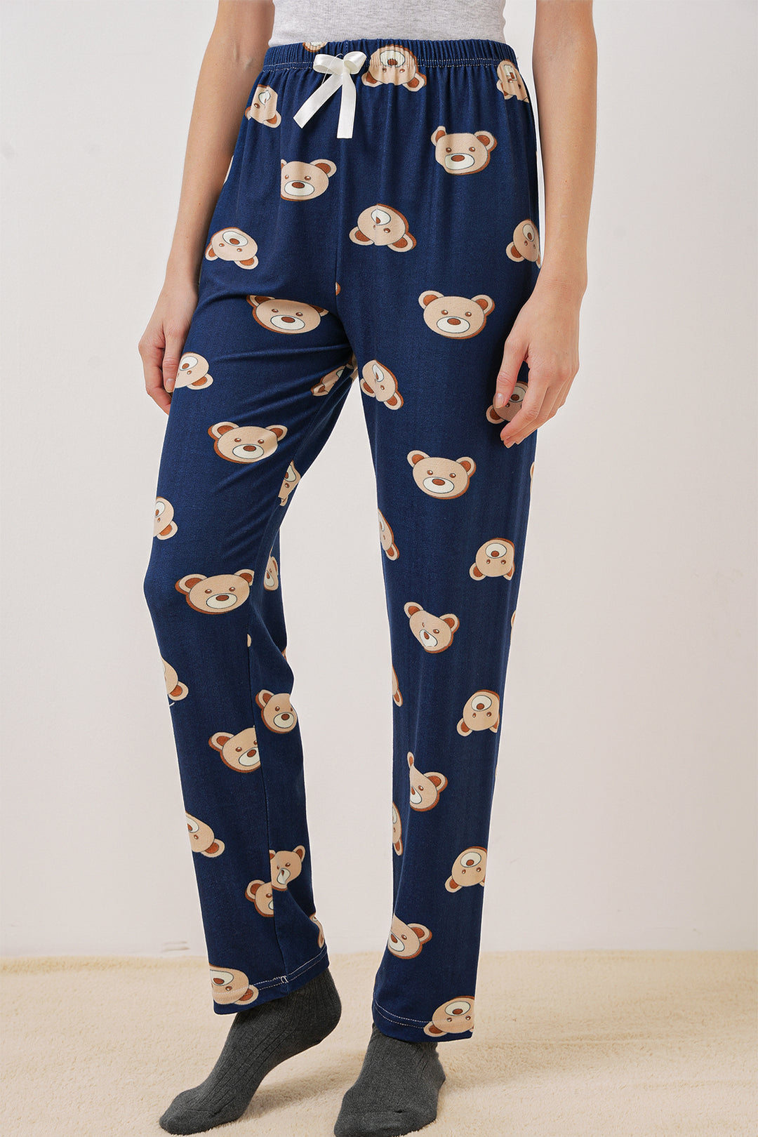 BGD Women Patterned Pyjama Bottoms - Navy Blue - Melton