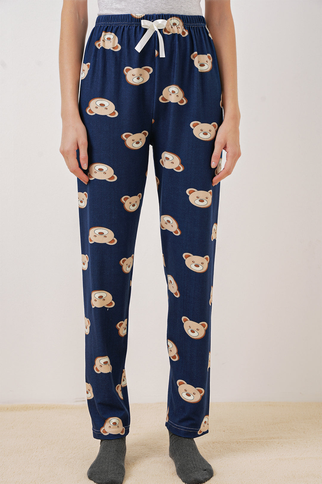 BGD Women Patterned Pyjama Bottoms - Navy Blue - Melton