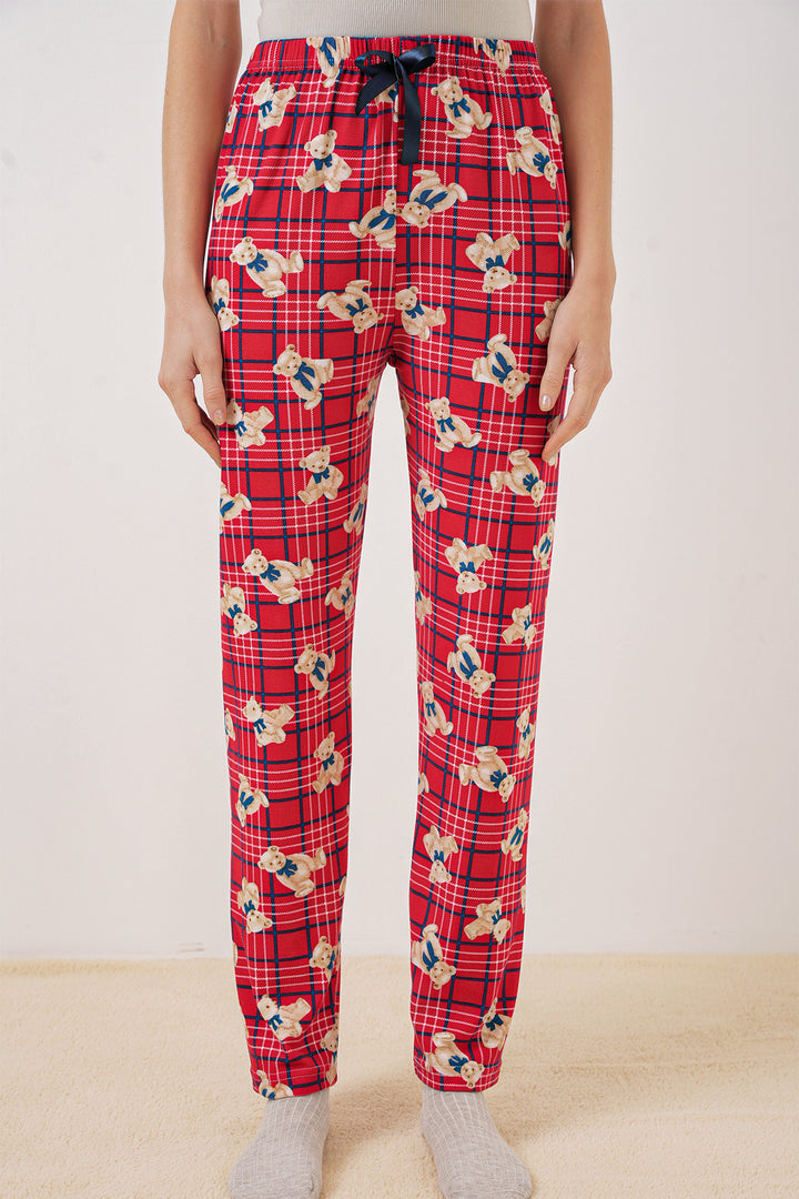 BGD Women Patterned Pyjama Bottoms - Red - Fedosiia