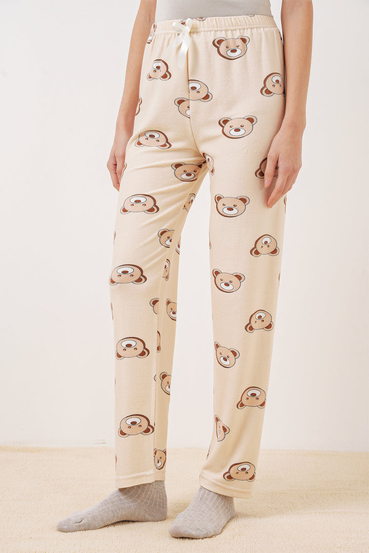BGD Women Patterned Pyjama Bottoms - Cream - Goch
