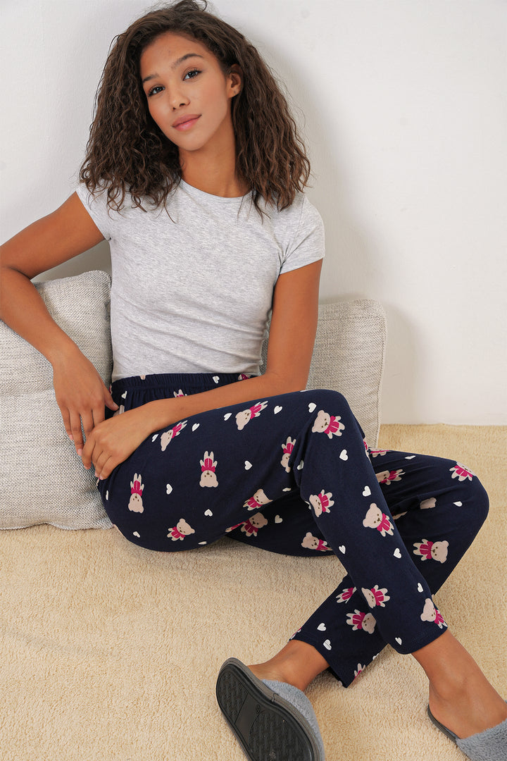 BGD Women Patterned Pyjama Bottoms - L. Navy - Twickenham