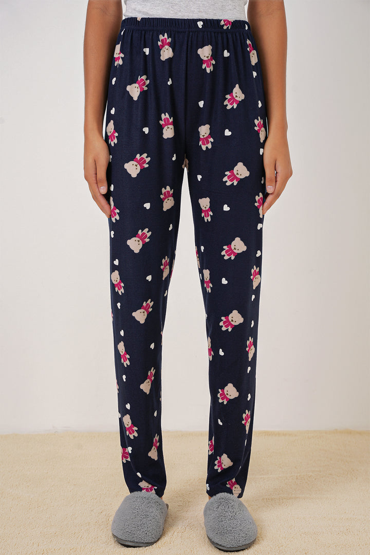 BGD Women Patterned Pyjama Bottoms - L. Navy - Twickenham