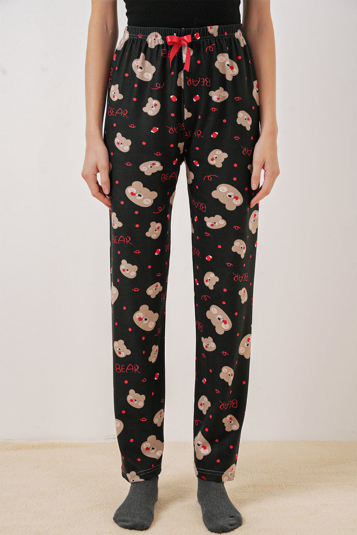 BGD Women Patterned Pyjama Bottoms - Black - The Hammocks
