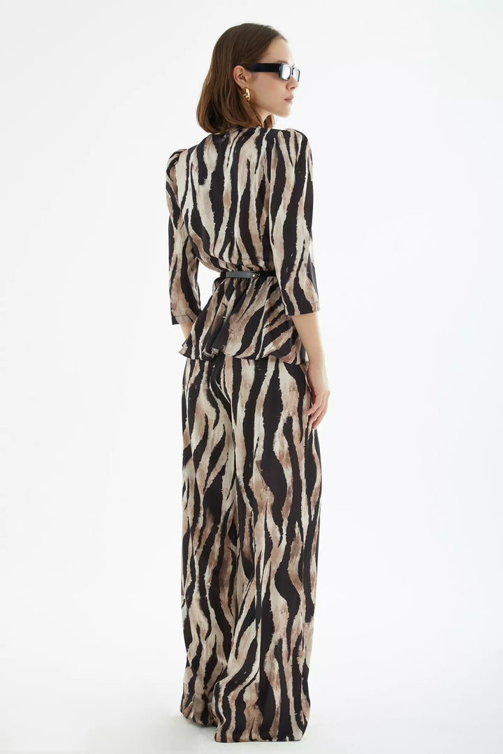 FRV Printed satin 3/4 sleeve maxi set - Murfreesboro