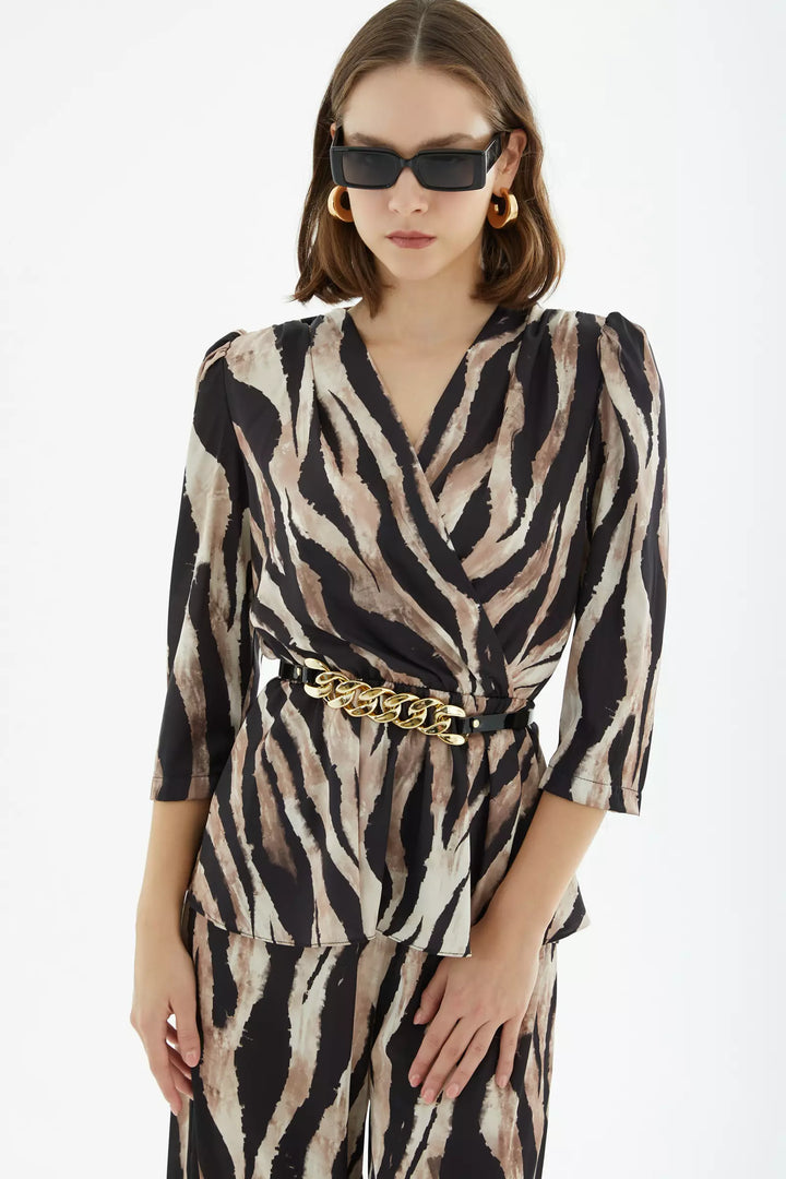 FRV Printed satin 3/4 sleeve maxi set - Murfreesboro