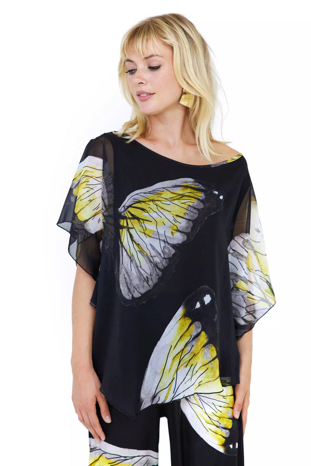 FRV Printed chiffon short sleeve maxi set - Pavia
