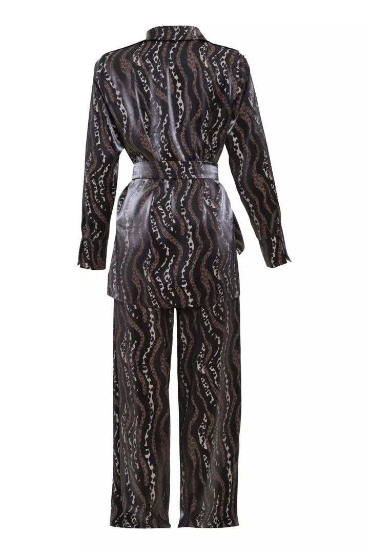 FRV Printed satin long sleeve maxi set - Springville