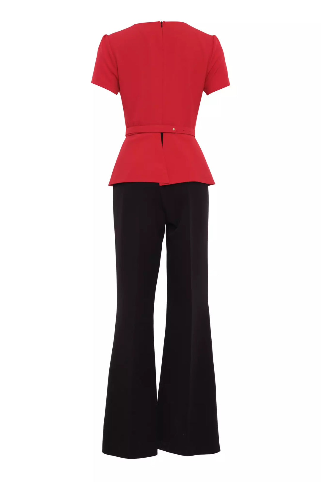 FRV Red crepe short sleeve maxi overalls - Trier