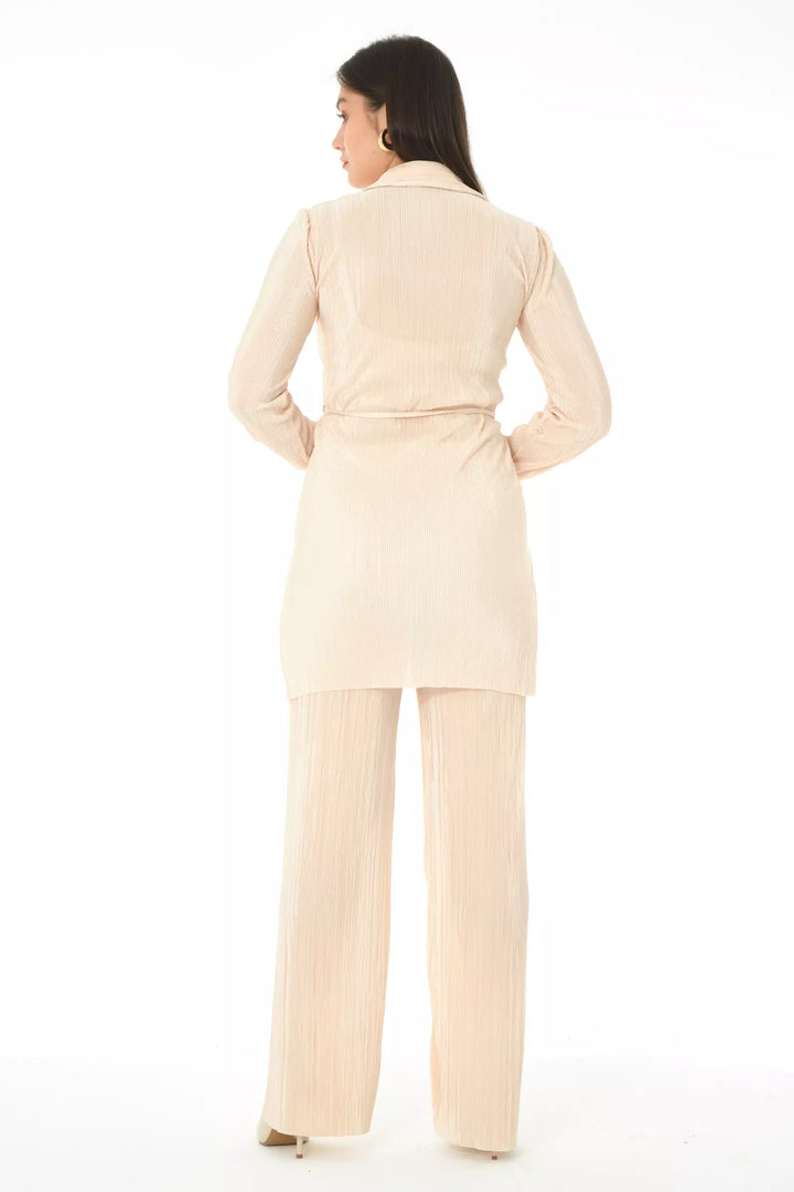 FRV Beige straight long sleeve maxi set - Cortlandt