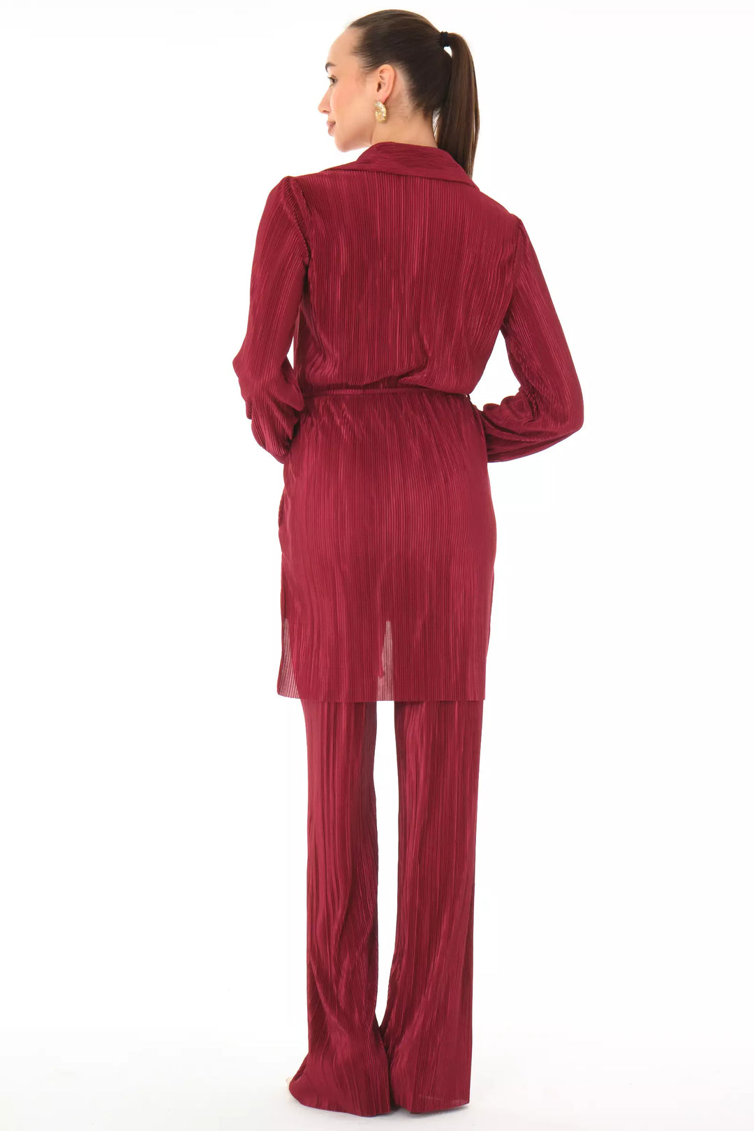 FRV Maroon straight long sleeve maxi set - Bracknell