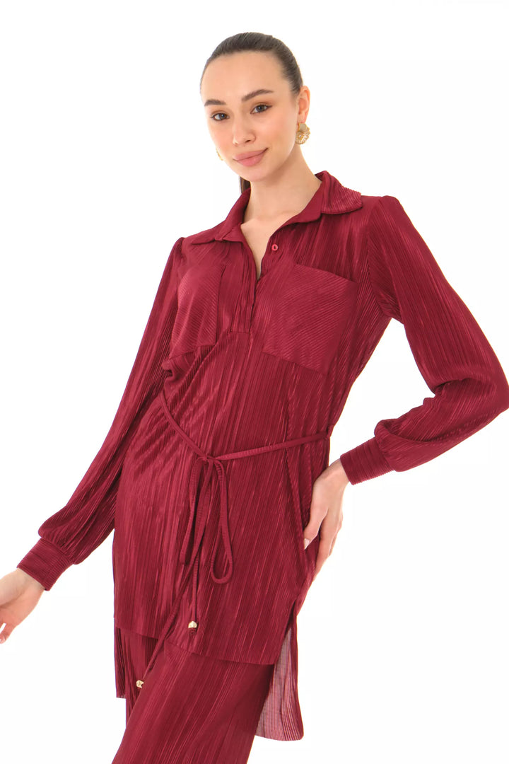 FRV Maroon straight long sleeve maxi set - Bracknell