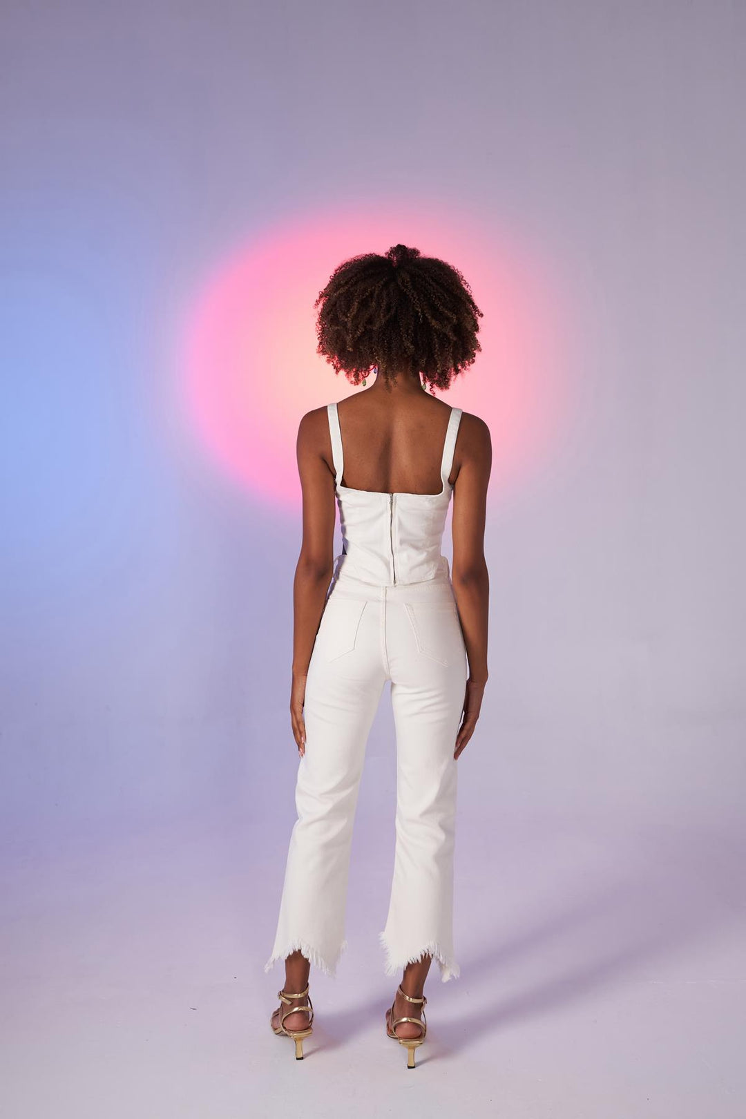 HLLY Women Swan Jean Pants White - Orlando