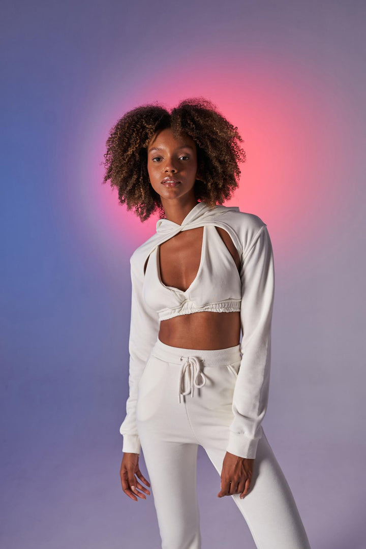 HLLY Women Olly Sweat أبيض - فلوريسانت