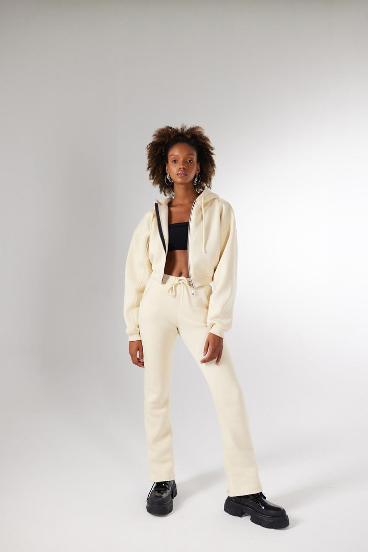 HLLY Women Mixed Beige Sweatpants - Dráma