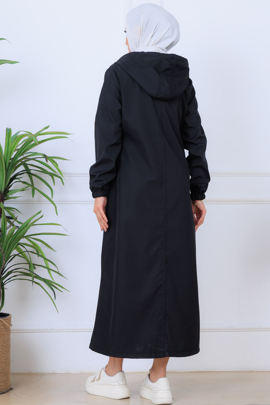 BNG Women İçi Desenli Uzun Kap O1215 Siyah - Lethbridge