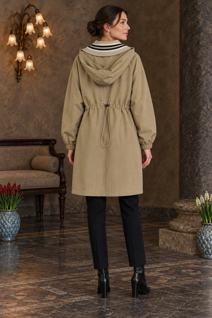 XLJ Knitted Detail Hooded Raincoat 6301 - Sahuayo de Morelos