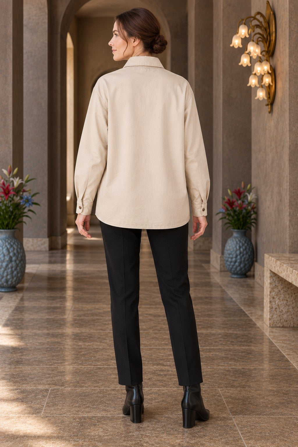 XLJ Lace Detail Buttoned Shirt 6342 - Wijchen