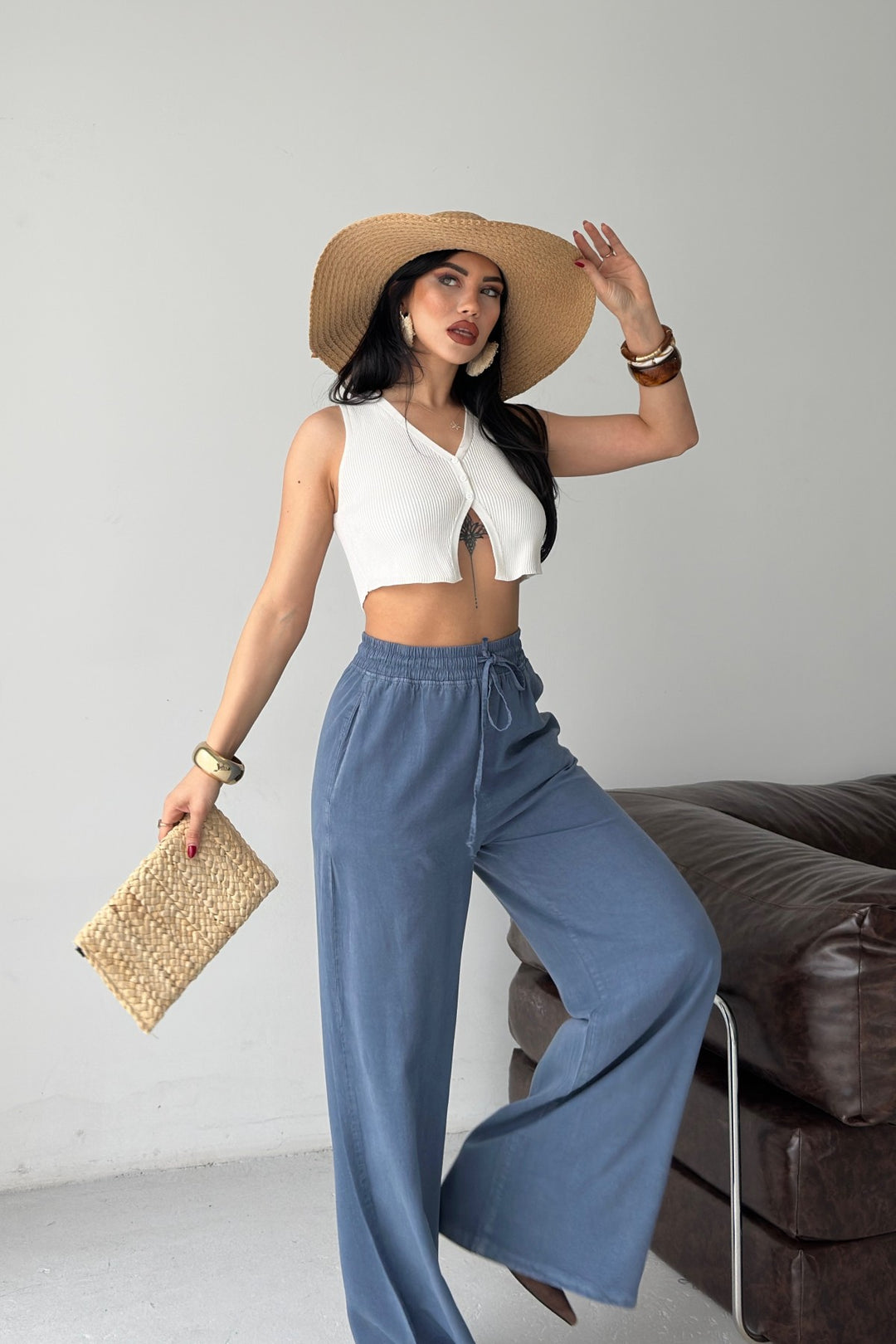 XLJ Elasticated Palazzo Trousers - Ayr