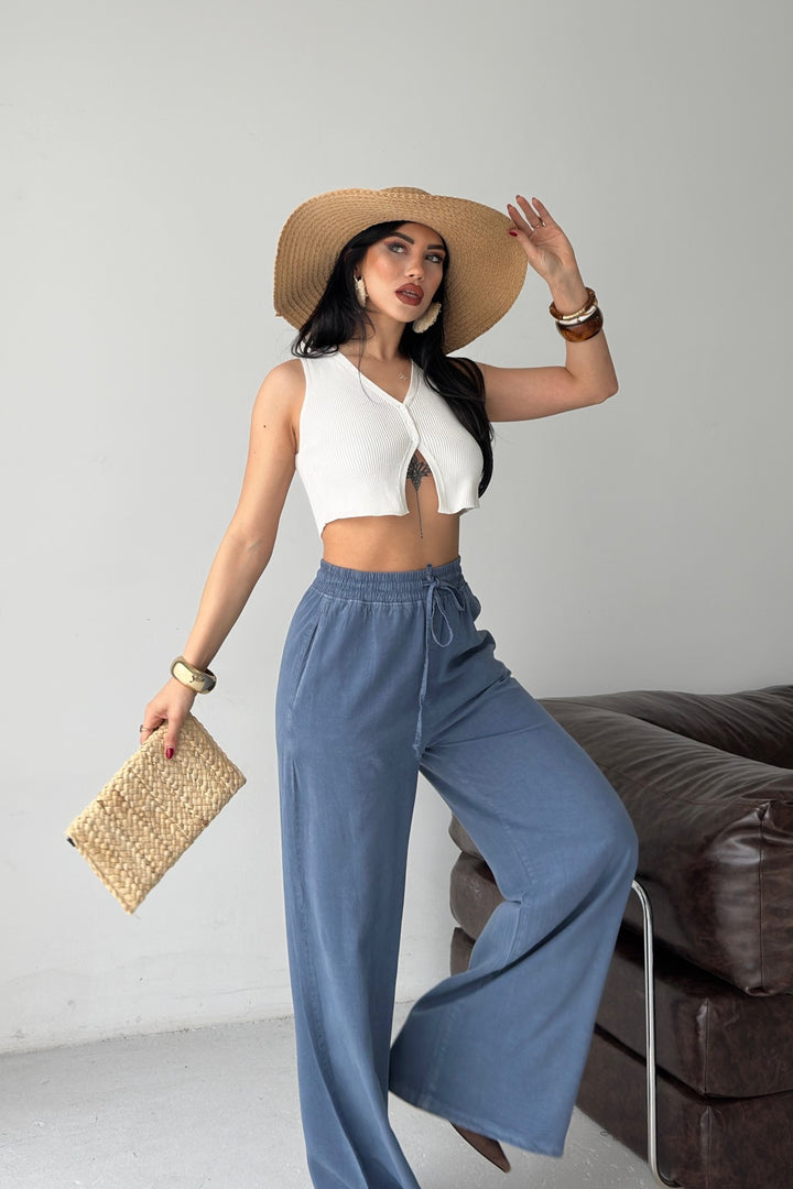 XLJ Elasticated Palazzo Trousers - Ayr