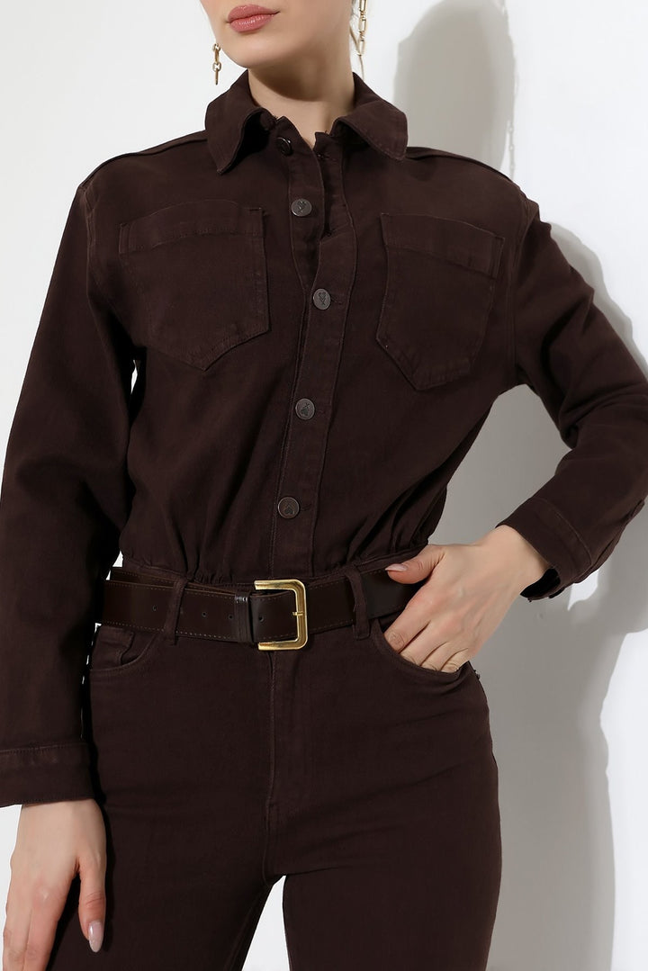 XLJ Classic Denim Jumpsuit with Elasticated Waist - Tudela
