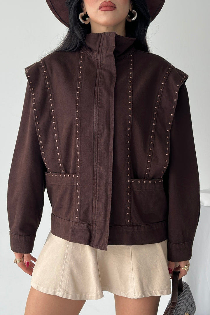 XLJ Denim Jacket with Stud Details - Columbia