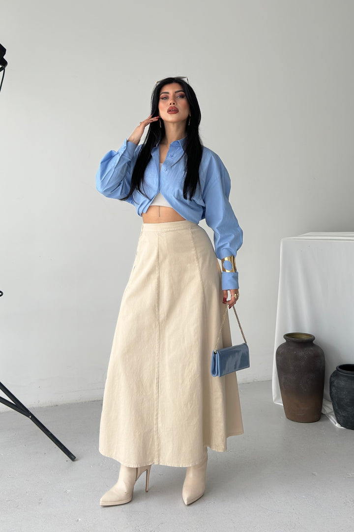 XLJ Ruffled Long Skirt with Elasticated Waist 1063 - Harlingen