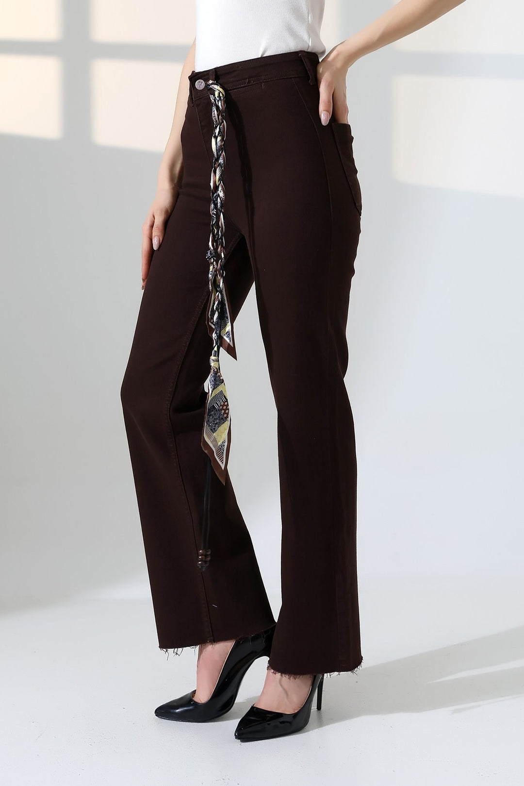 XLJ Wide Leg Palazzo Relaxed Jean with Decorative Front Pockets 1710 - Sale