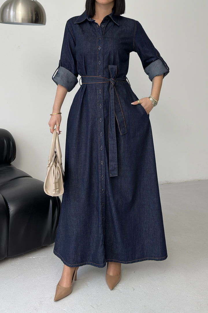 XLJ Buttoned Long Denim Dress - Dún Dealgan