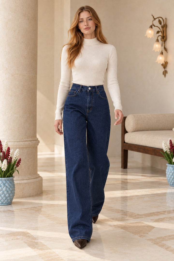 XLJ Wide Leg High Waisted Relaxed Jean 718 - Linton Hall