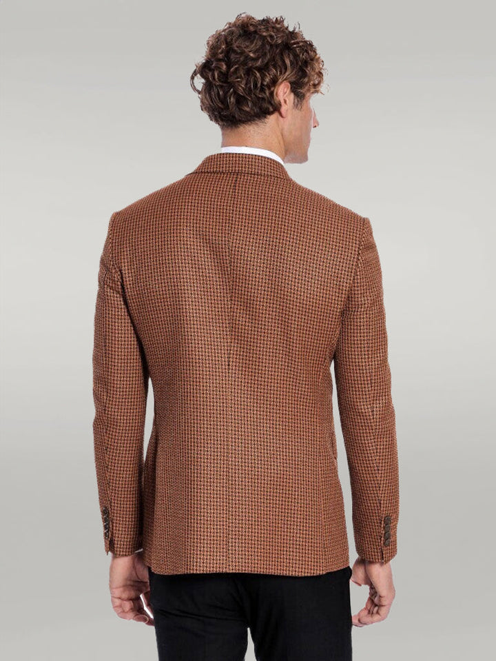 سترة WSS للرجال ذات صدر مزدوج منقوشة بنقشة Houndstooth - سينجين