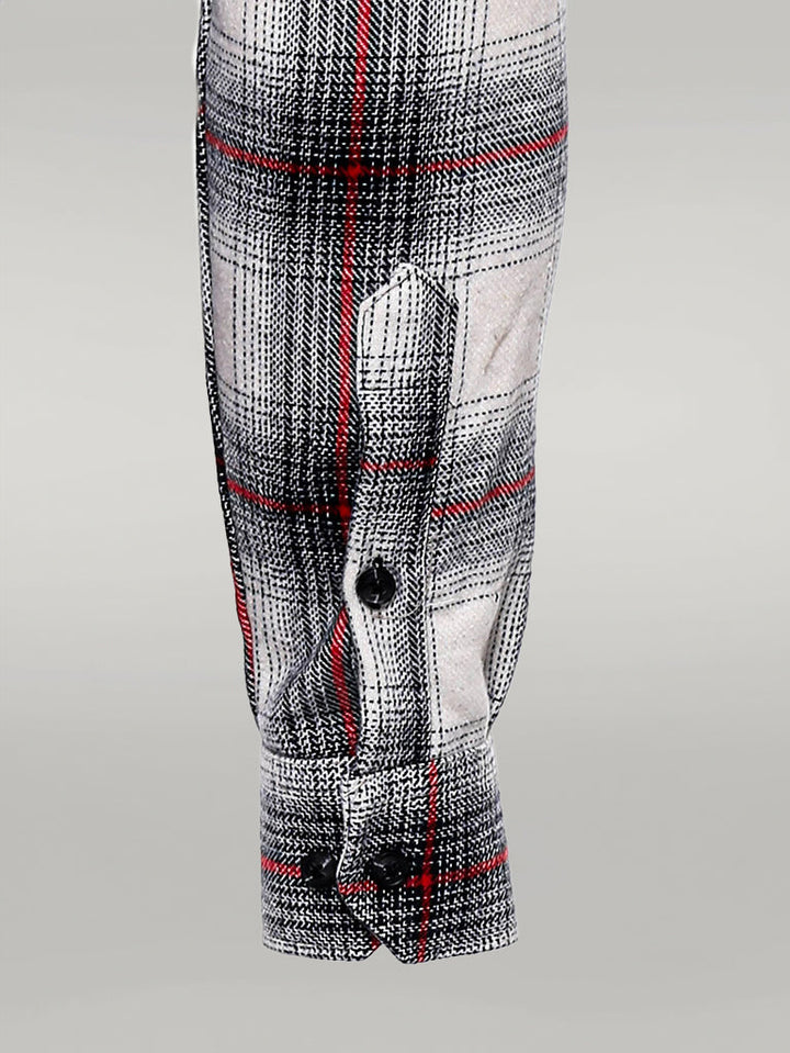WSS Thick Checked Grey Men Lumberjack Shirt  - Singen