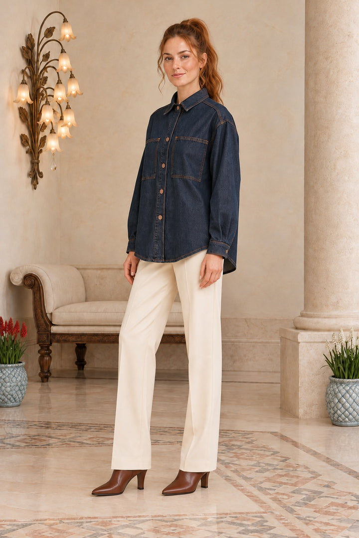 XLJ Oversize Denim Jacket with Buttons 6080 - Chiclana de la Frontera