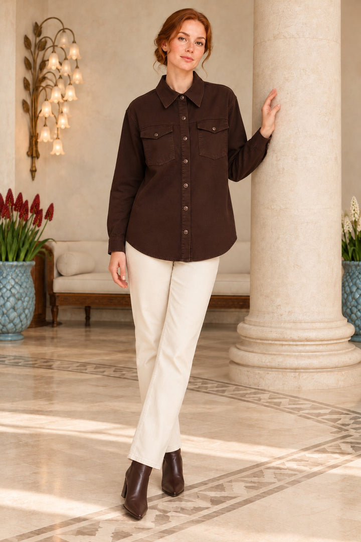 XLJ Denim Shirt with Snap Buttons - Amherst