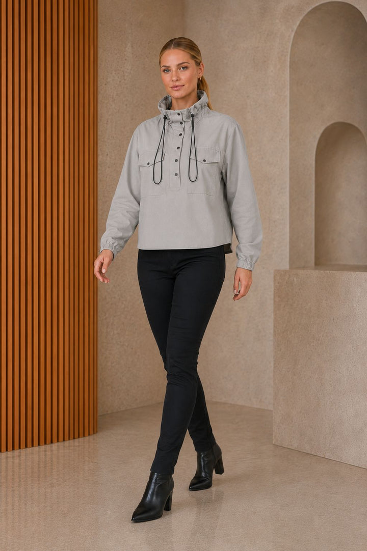 XLJ Stand Collar Snap Button Jacket Shirt 6320 - Pirmasens