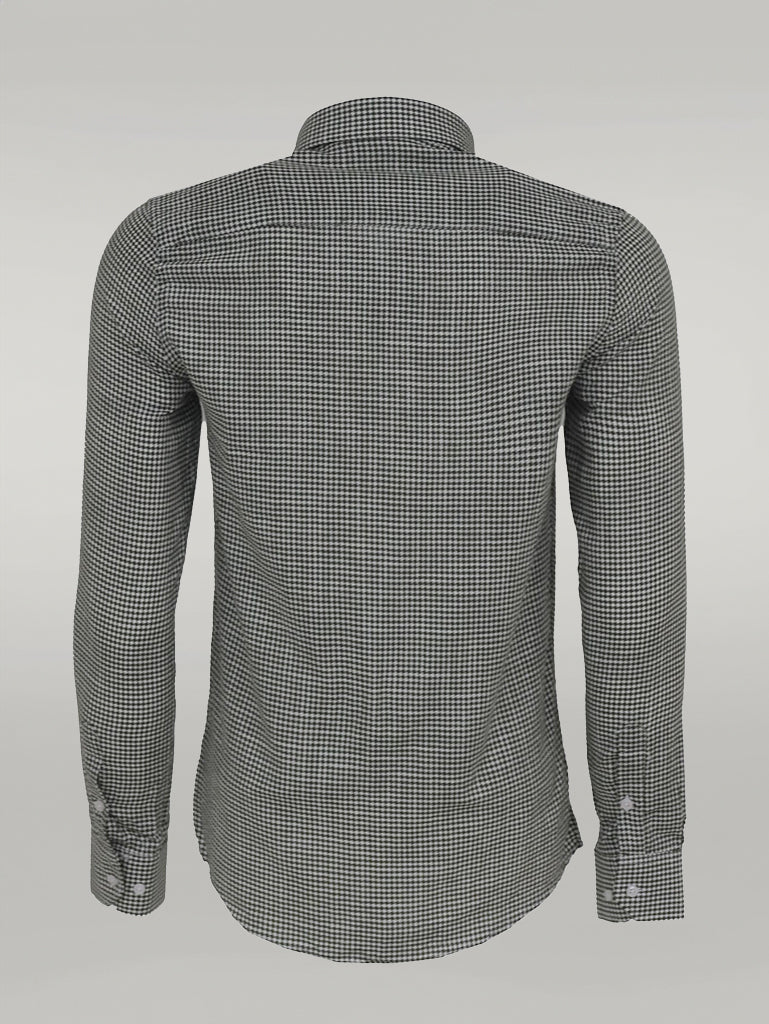 WSS Houndstooth Pattern Green Men Shirt  - Singen
