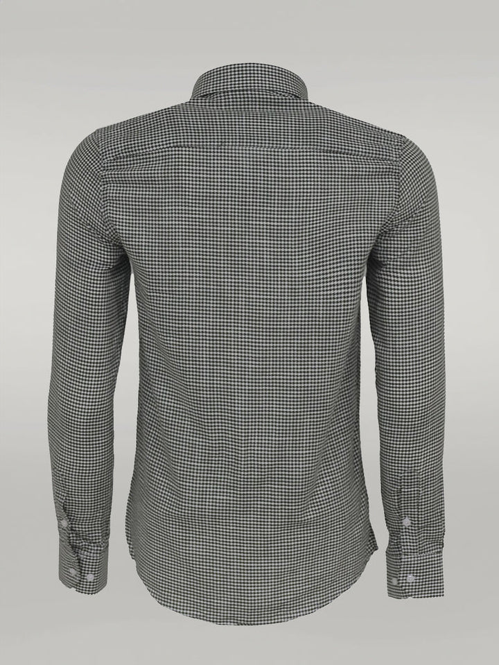 WSS Houndstooth Pattern Green Men Shirt  - Singen