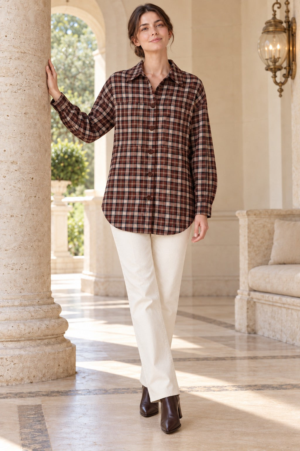 XLJ Plaid Oversize Shirt 6465 - Miercurea-Ciuc