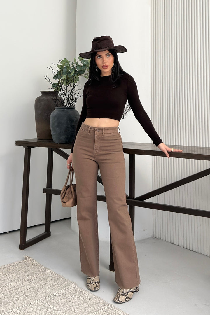 XLJ Wide Leg Palazzo Relaxed Jean with Decorative Front Pockets 1710 - Porto