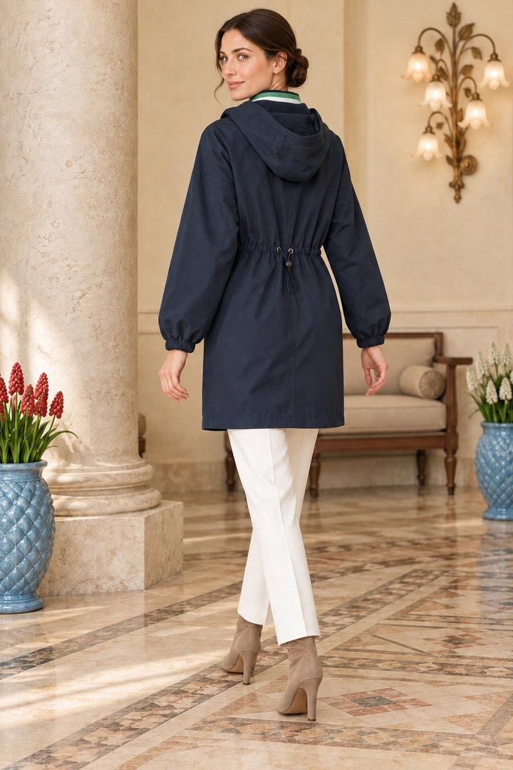 XLJ Knitted Detail Hooded Raincoat 6301 - Marratxi