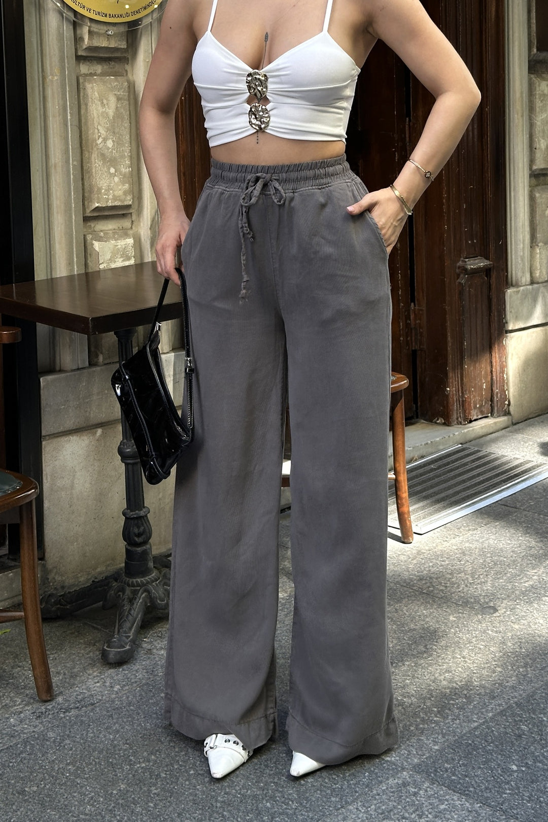 XLJ Elasticated Palazzo Trousers - Greenville